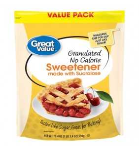 Great Value Granulated No Calorie Sweetener Value Pack, 19.4 oz