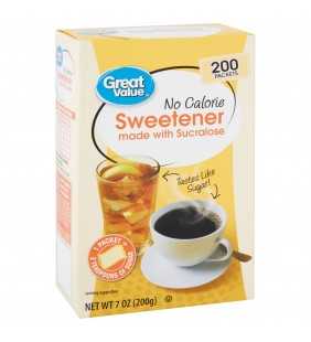 Great Value No Calorie Sweetener, 200 count, 7 oz