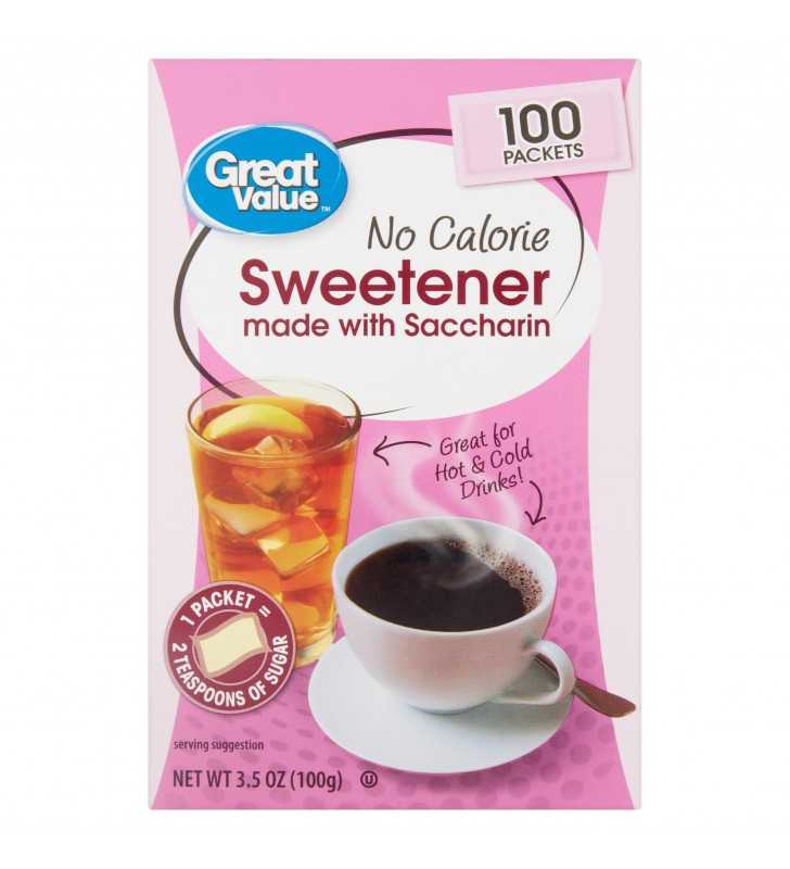 Great Value No Calorie Sweetener, 100 count, 3.5 oz