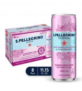S.Pellegrino Essenza Dark Morello Cherry & Pomegranate Flavored Mineral Water, 11.15 fl oz. Cans (8 Count)