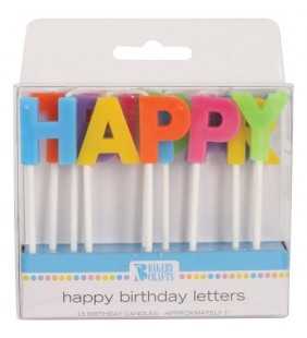Bakery Crafts Happy Birthday Block Letter Candles, 13 count