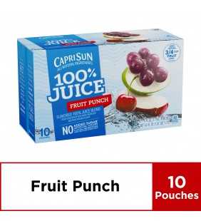 Capri Sun 100% Fruit Punch Flavored Juice Blend, 10 ct - Pouches, 60.0 fl oz Box