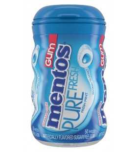 Mentos Pure Fresh Sugar-Free Chewing Gum with Xylitol, Fresh Mint, 50 Piece Bottle