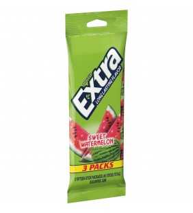 Extra, Sugar Free Sweet Watermelon Chewing Gum, 15 Stick Packs, 3 Count