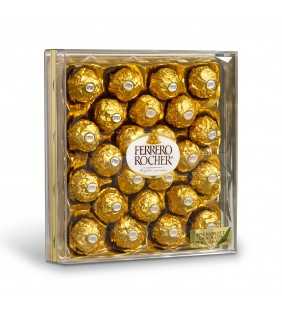 Ferrero Rocher Fine Hazelnut Milk Chocolate Candy, 24 Count, Diamond Gift Box, 10.5 oz