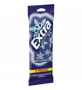 Extra Winterfresh Sugar Free Gum, 15 Stick Packs, 3 Count
