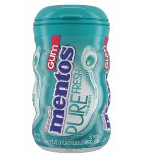 Mentos Pure Fresh Sugar-Free Chewing Gum with Xylitol, Wintergreen, 50 Piece Bottle