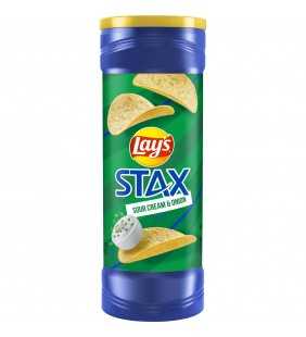 Lay's Stax Sour Cream & Onion Flavored Potato Crisps, 5.5 oz Canister