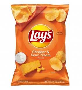 Lay's Potato Chips, Cheddar & Sour Cream Flavor, 7.75 oz Bag