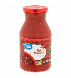 Great Value Hot Thick & Chunky Salsa, 24 oz