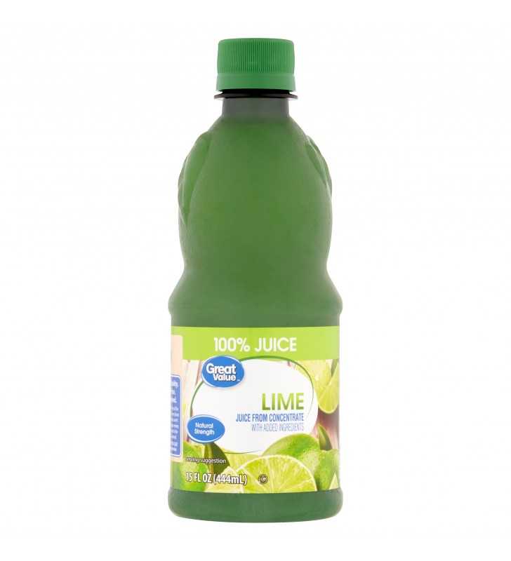 Great Value Lime 100% Juice, 15 fl oz