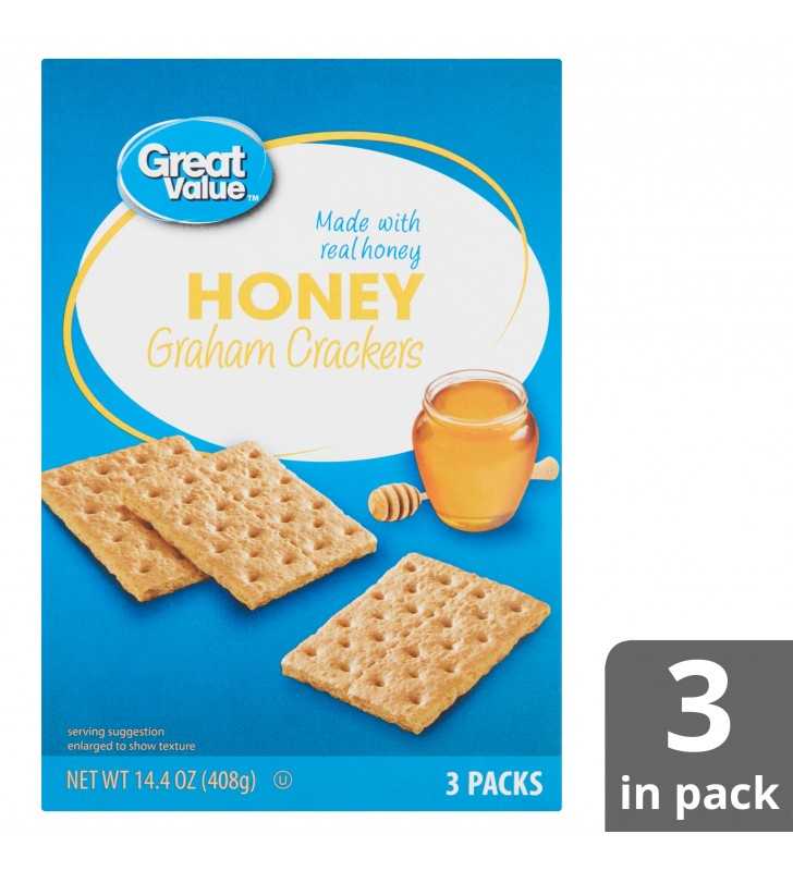 Great Value Honey Graham Crackers, 14.4 Oz., 3 Count