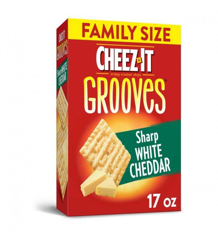 Cheez-It, Crunchy Cheese Snack Crackers, Sharp White Cheddar, Family Size,17 Oz