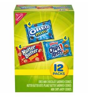 Nabisco Cookie Variety Pack, OREO Mini, Nutter Butter Bites & Mini CHIPS AHOY!, 12 Snack Packs