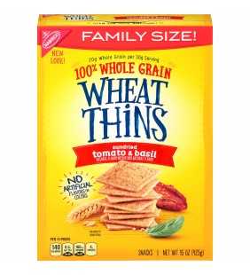 Wheat Thins Crackers, Sundried Tomato & Basil, Family Size, 15 oz