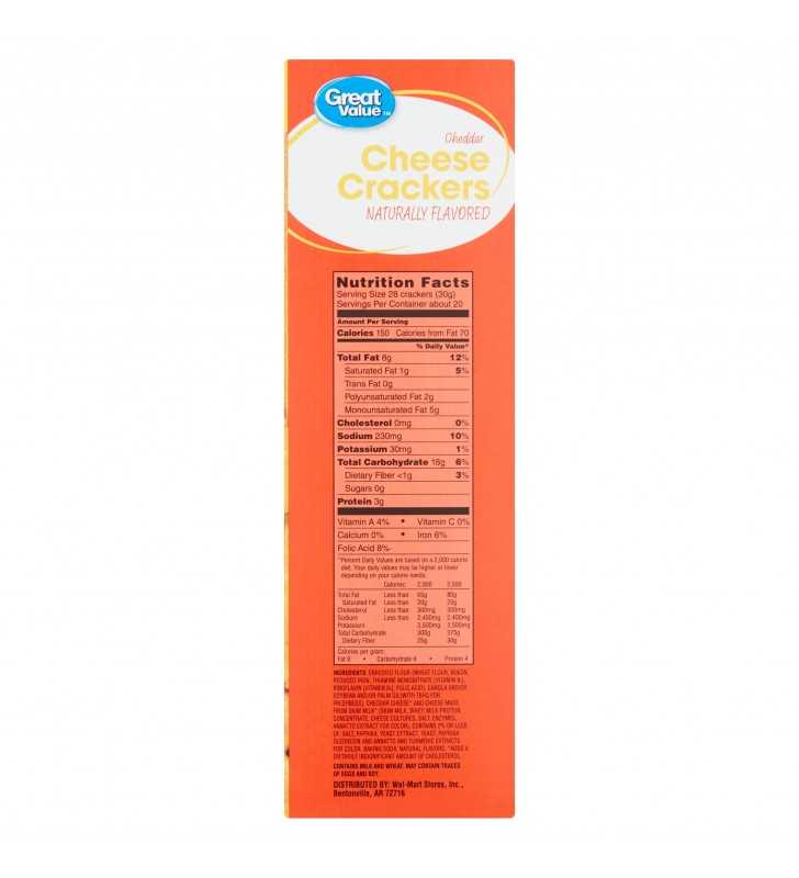 Great Value Cheddar Cheese Baked Snack Crackers, 21 Oz.