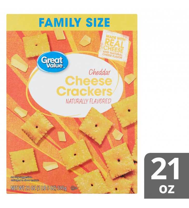 Great Value Cheddar Cheese Baked Snack Crackers, 21 Oz.