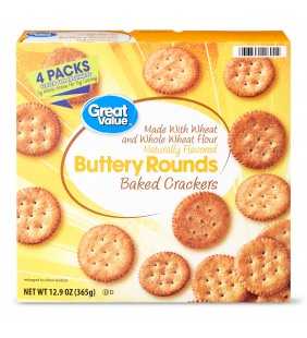 Great Value Buttery Whole Wheat Snack Crackers, 12.9 Oz.