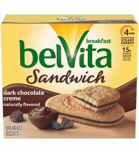 belVita Sandwich Dark Chocolate Creme Breakfast Biscuits, 5 Packs (2 Sandwiches Per Pack)