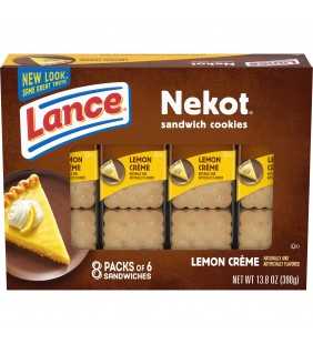 Lance Nekot Lemon Crème Sandwich Cookies, 8 Ct Box