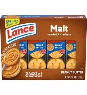 Lance Malt with Peanut Butter Sandwich Crackers, 8 Ct Box