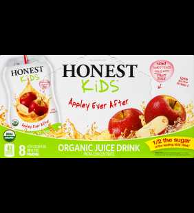 (8 Pouches) Honest Kids Organic Apple Juice Drink, 6.75 Fl Oz