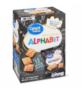 Great Value Alphabet Mini Cookies, 1 oz, 12 Count