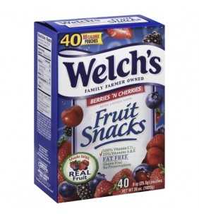 Welch's Fruit Snacks, Berries 'n Cherries. 40 ct, 0.9 oz