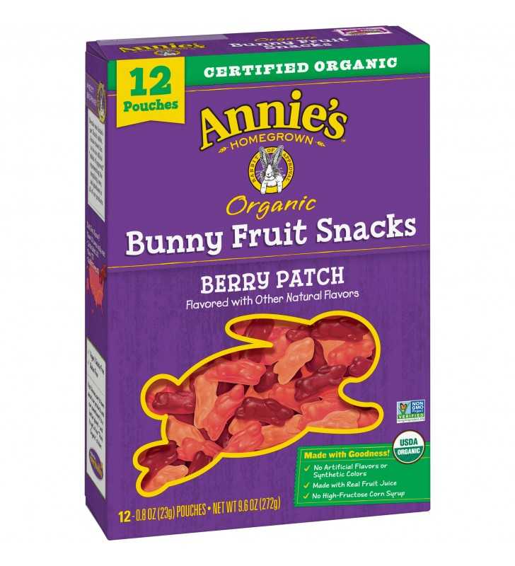 Annie's Organic Berry Patch Bunny Fruit Snacks 12 Count