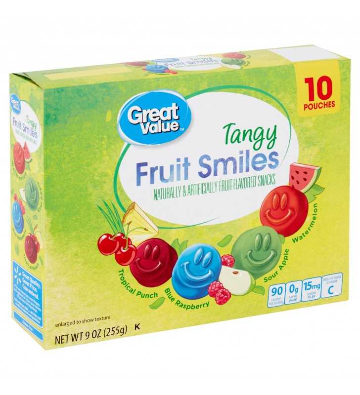 Great Value Tangy Fruit Smiles Snacks 9 Oz.