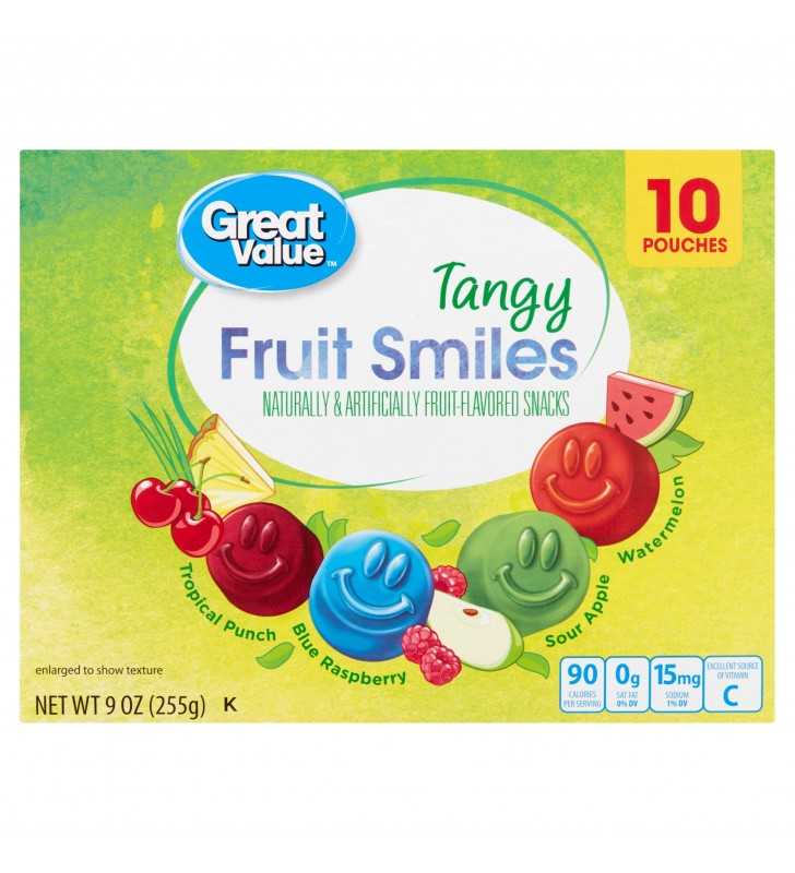 Great Value Tangy Fruit Smiles Snacks 9 Oz.