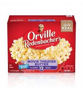 Orville Redenbacher's Movie Theater Butter Microwave Popcorn, 12 Ct (3.29 Oz. Bags)