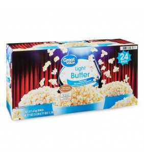 Great Value Light Butter Microwave Popcorn, 24 Count
