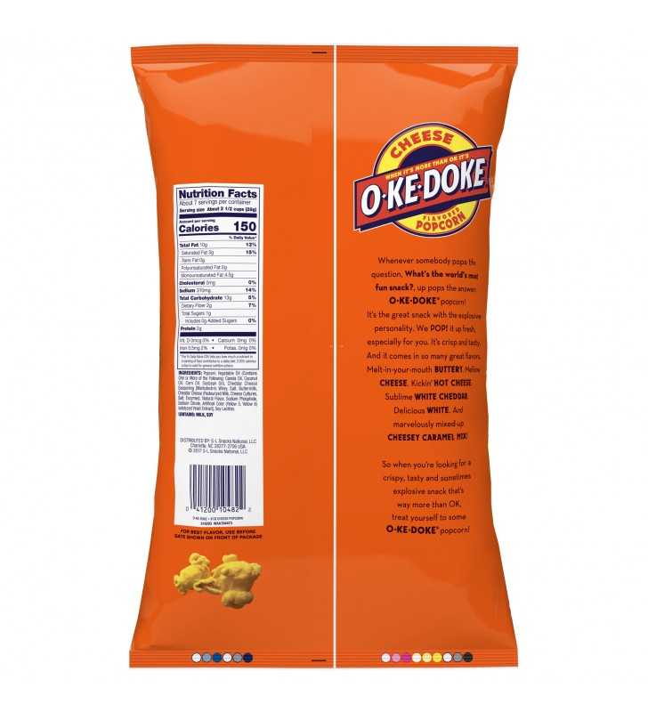 O-Ke-Doke Popcorn, Cheese, 7.5 Oz