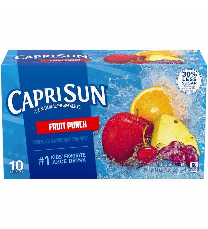 Capri Sun Fruit Punch Flavored Juice Drink Blend, 10 ct - Pouches, 60.0 fl oz Box