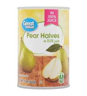 Great Value Pear Halves, 15 oz