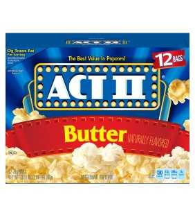 Act II Butter Microwave Popcorn Butter Popcorn 2.75 Oz 12 Ct