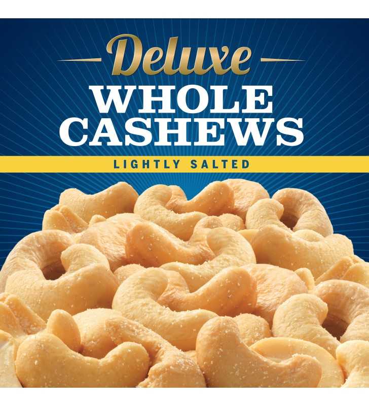 Planters Deluxe Lightly Salted Whole Cashews, 18.25 oz Canister