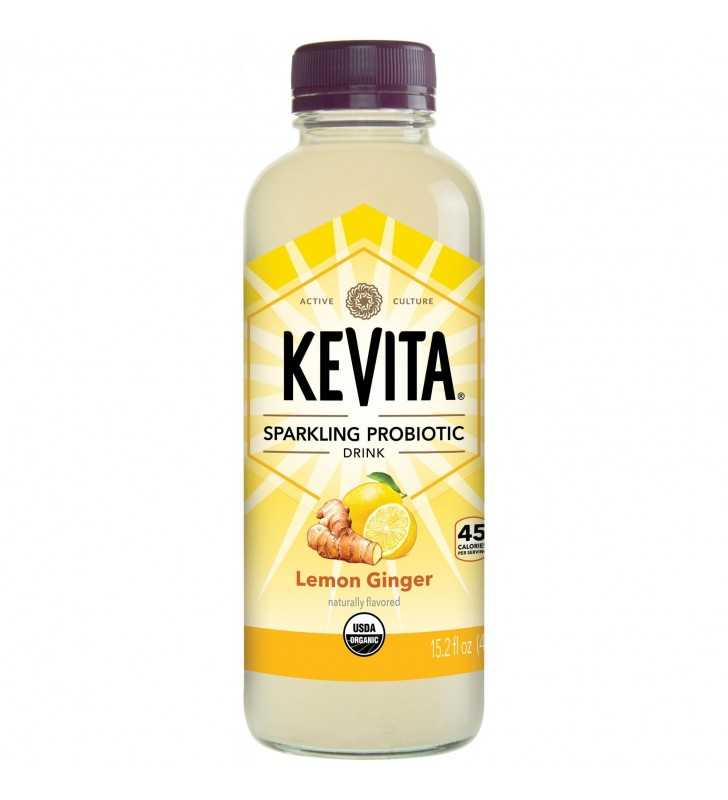 KeVita Sparkling Probiotic Drink, Lemon Ginger, 15.2 oz Bottle