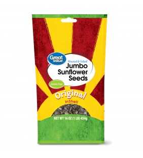 Great Value Original Inshell Jumbo Sunflower Seeds, 16 oz