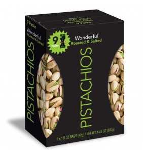 Wonderful Pistachios Roasted & Salted, 1.5 Oz., 9 Count
