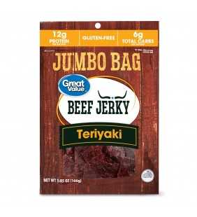 Great Value Beef Jerky Jumbo Bag, Teriyaki, 5.85 oz
