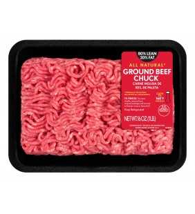 All Natural* 80% Lean/20% Fat Ground Beef Chuck Tray, 1 lb