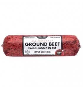 All Natural 73% Lean 27% Fat Ground Beef Roll, 3 lb