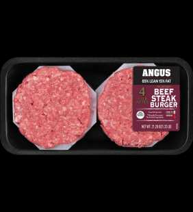 All Natural* 85% Lean/15% Fat Angus Ground Beef Patties 4 Count, 1.33 lb