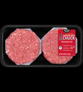 All Natural* 80% Lean/20% Fat Ground Beef Chuck Patties 4 Count, 1.33 lb