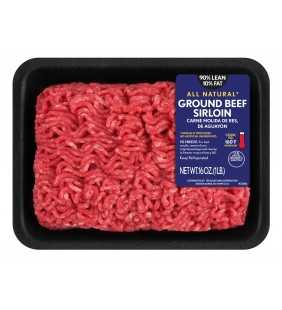 All Natural* 90% Lean/10% Fat Ground Beef Sirloin Tray, 1 lb