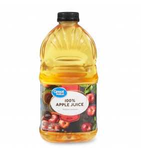 Great Value Not From Concentrate 100% Apple Juice, 64 fl oz