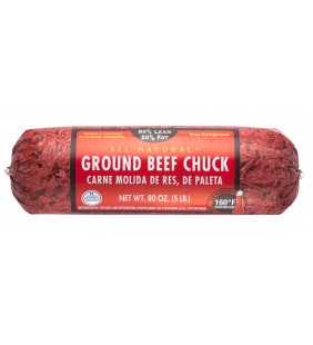 All Natural* 80% Lean/20% Fat Ground Beef Chuck Roll, 5 lb