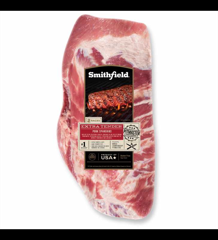 Smithfield Extra Tender Frozen Pork Spareribs 2 Count, 7.1-11 lb